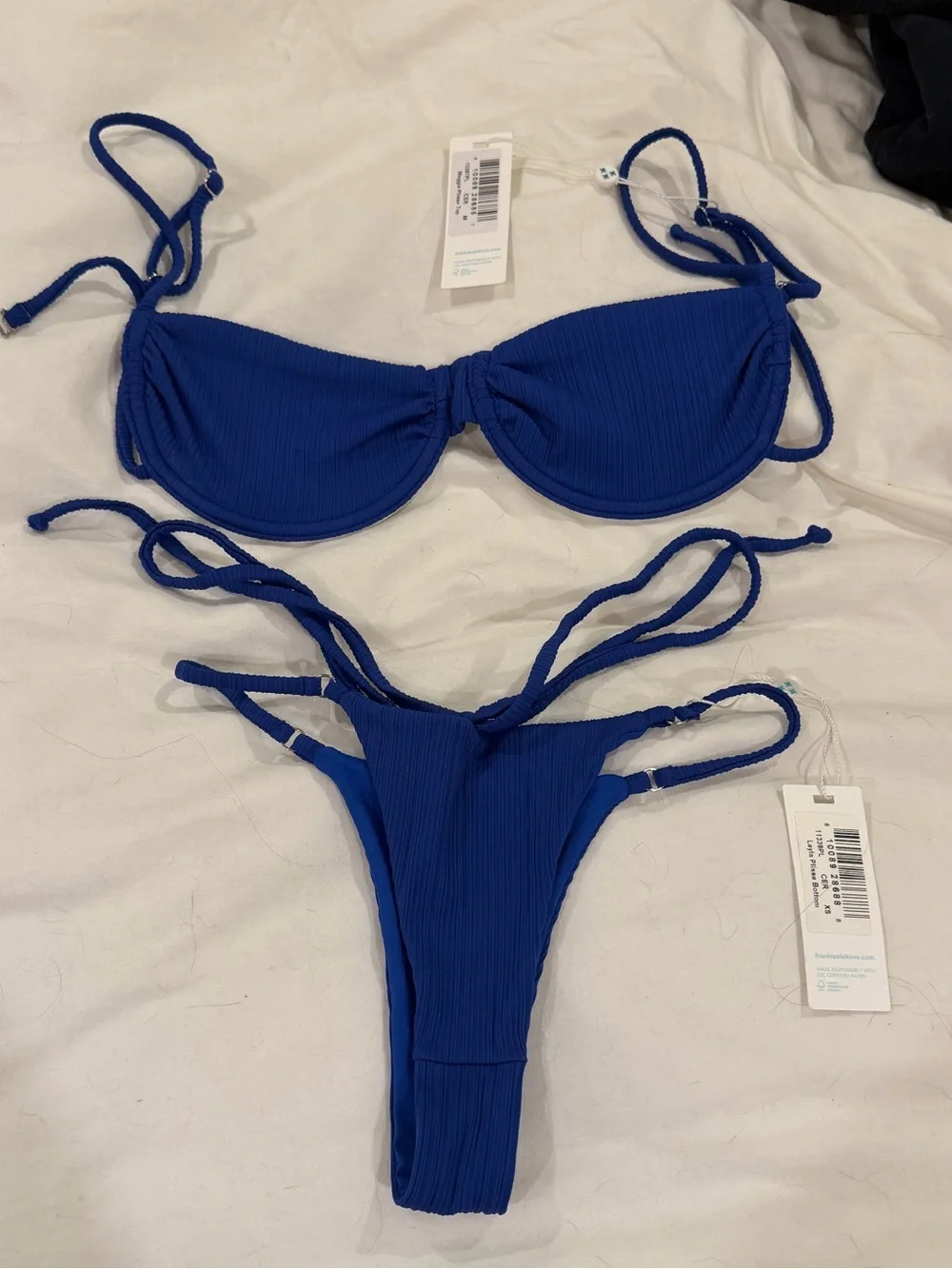 Frankie’s bikini Maggie Plissé Underwire Bikini Top and bottoms A